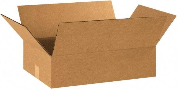 Made in USA - 12" Wide x 18" Long x 5" High Rectangle Corrugated Shipping Box - 1 Wall, Kraft (Color), 65 Lb Capacity - All Tool & Supply