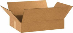 Made in USA - 12" Wide x 18" Long x 3" High Rectangle Corrugated Shipping Box - 1 Wall, Kraft (Color), 65 Lb Capacity - All Tool & Supply