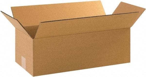 Made in USA - 8" Wide x 18" Long x 6" High Rectangle Corrugated Shipping Box - 1 Wall, Kraft (Color), 65 Lb Capacity - All Tool & Supply