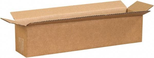 Made in USA - 4" Wide x 18" Long x 4" High Rectangle Corrugated Shipping Box - 1 Wall, Kraft (Color), 65 Lb Capacity - All Tool & Supply