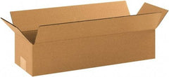 Made in USA - 6" Wide x 18" Long x 4" High Rectangle Corrugated Shipping Box - 1 Wall, Kraft (Color), 65 Lb Capacity - All Tool & Supply