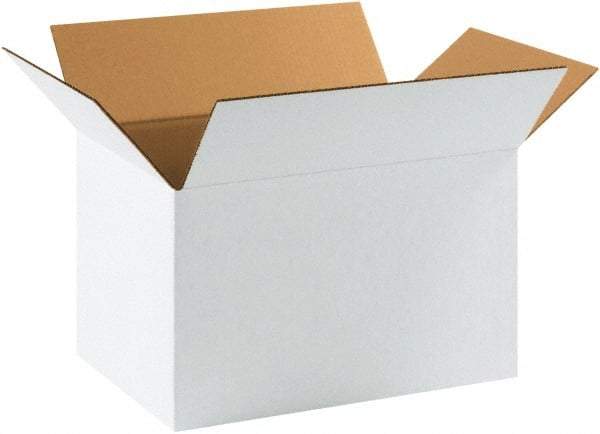 Made in USA - 11-1/4" Wide x 17-1/4" Long x 10" High Rectangle Corrugated Shipping Box - 1 Wall, White, 65 Lb Capacity - All Tool & Supply