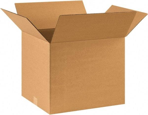 Made in USA - 14" Wide x 18" Long x 14" High Rectangle Corrugated Shipping Box - 1 Wall, Kraft (Color), 65 Lb Capacity - All Tool & Supply