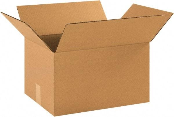 Made in USA - 12-1/4" Wide x 16-1/4" Long x 9-5/16" High Rectangle Corrugated Shipping Box - 1 Wall, Kraft (Color), 65 Lb Capacity - All Tool & Supply