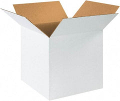 Made in USA - 16" Wide x 16" Long x 16" High Square Corrugated Shipping Box - 1 Wall, White, 65 Lb Capacity - All Tool & Supply