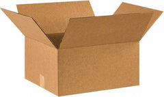 Made in USA - 14" Wide x 16" Long x 8" High Rectangle Corrugated Shipping Box - 1 Wall, Kraft (Color), 65 Lb Capacity - All Tool & Supply