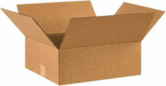 Made in USA - 14" Wide x 16" Long x 6" High Rectangle Corrugated Shipping Box - 1 Wall, Kraft (Color), 65 Lb Capacity - All Tool & Supply