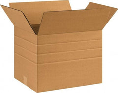 Made in USA - 12" Wide x 16" Long x 12" High Rectangle Multi-Depth Box - 1 Wall, Kraft (Color), 65 Lb Capacity - All Tool & Supply