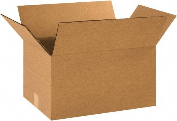 Made in USA - 12" Wide x 16" Long x 10" High Rectangle Heavy Duty Corrugated Box - 2 Walls, Kraft (Color), 100 Lb Capacity - All Tool & Supply