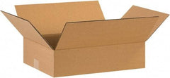 Made in USA - 12" Wide x 16" Long x 4" High Rectangle Corrugated Shipping Box - 1 Wall, Kraft (Color), 65 Lb Capacity - All Tool & Supply