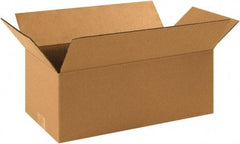 Made in USA - 8" Wide x 16" Long x 6" High Rectangle Corrugated Shipping Box - 1 Wall, Kraft (Color), 65 Lb Capacity - All Tool & Supply