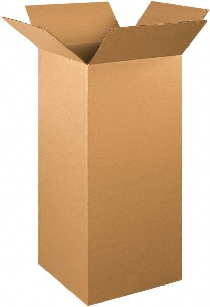 Made in USA - 15" Wide x 15" Long x 36" High Rectangle Corrugated Shipping Box - 1 Wall, Kraft (Color), 65 Lb Capacity - All Tool & Supply