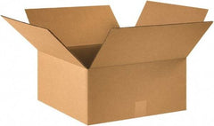 Made in USA - 16" Wide x 16" Long x 7" High Rectangle Corrugated Shipping Box - 1 Wall, Kraft (Color), 65 Lb Capacity - All Tool & Supply