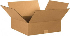 Made in USA - 15" Wide x 15" Long x 5" High Rectangle Corrugated Shipping Box - 1 Wall, Kraft (Color), 65 Lb Capacity - All Tool & Supply