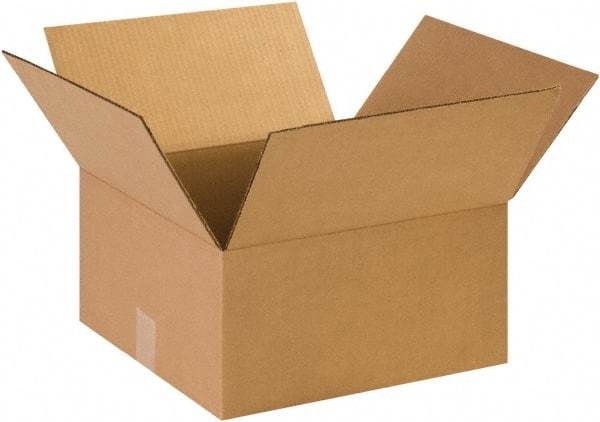 Made in USA - 14" Wide x 14" Long x 7" High Rectangle Corrugated Shipping Box - 1 Wall, Kraft (Color), 65 Lb Capacity - All Tool & Supply