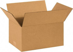 Made in USA - 10" Wide x 14" Long x 7" High Rectangle Corrugated Shipping Box - 1 Wall, Kraft (Color), 65 Lb Capacity - All Tool & Supply