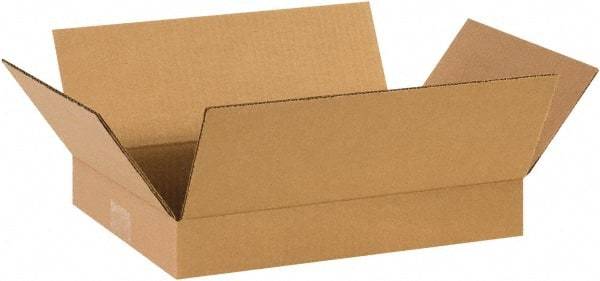 Made in USA - 10" Wide x 14" Long x 2" High Rectangle Corrugated Shipping Box - 1 Wall, Kraft (Color), 65 Lb Capacity - All Tool & Supply