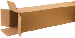 Made in USA - 12" Wide x 12" Long x 60" High Rectangle Corrugated Shipping Box - 1 Wall, Kraft (Color), 65 Lb Capacity - All Tool & Supply