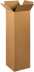 Made in USA - 12" Wide x 12" Long x 40" High Rectangle Corrugated Shipping Box - 1 Wall, Kraft (Color), 65 Lb Capacity - All Tool & Supply