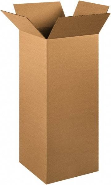 Made in USA - 12" Wide x 12" Long x 30" High Rectangle Corrugated Shipping Box - 1 Wall, Kraft (Color), 65 Lb Capacity - All Tool & Supply