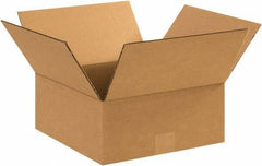 Made in USA - 12" Wide x 12" Long x 5" High Rectangle Corrugated Shipping Box - 1 Wall, Kraft (Color), 65 Lb Capacity - All Tool & Supply