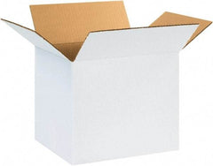 Made in USA - 10" Wide x 12" Long x 10" High Rectangle Corrugated Shipping Box - 1 Wall, White, 65 Lb Capacity - All Tool & Supply