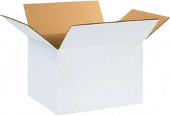 Made in USA - 10" Wide x 12" Long x 8" High Rectangle Corrugated Shipping Box - 1 Wall, White, 65 Lb Capacity - All Tool & Supply