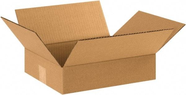 Made in USA - 10" Wide x 12" Long x 3" High Rectangle Corrugated Shipping Box - 1 Wall, Kraft (Color), 65 Lb Capacity - All Tool & Supply