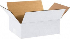 Made in USA - 9" Wide x 12" Long x 4" High Rectangle Corrugated Shipping Box - 1 Wall, White, 65 Lb Capacity - All Tool & Supply