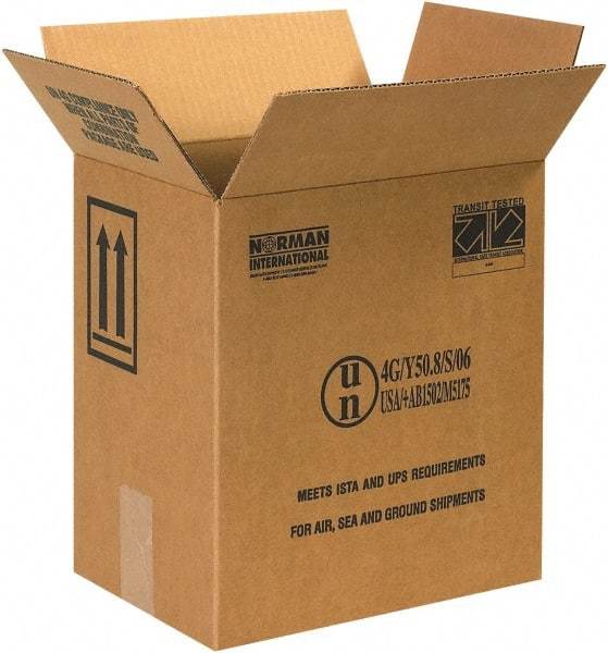 Made in USA - 8-3/16" Wide x 11-3/8" Long x 12-5/16" High Rectangle Corrugated Shipping Box - 1 Wall, Kraft (Color), 95 Lb Capacity - All Tool & Supply