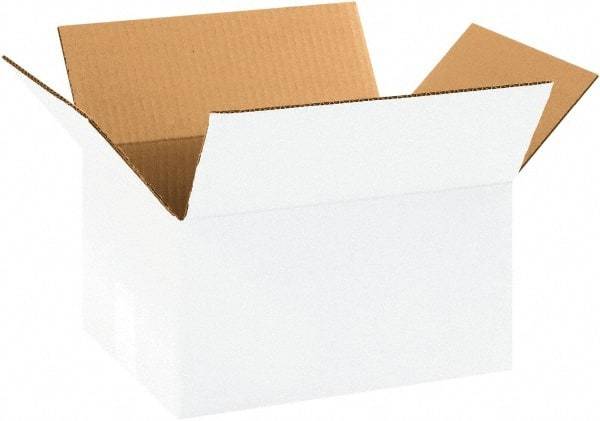 Made in USA - 8-3/4" Wide x 11-1/4" Long x 6" High Rectangle Corrugated Shipping Box - 1 Wall, White, 65 Lb Capacity - All Tool & Supply