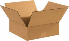 Made in USA - 12" Wide x 12" Long x 4" High Rectangle Corrugated Shipping Box - 1 Wall, Kraft (Color), 65 Lb Capacity - All Tool & Supply