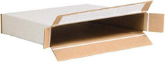 Made in USA - 2" Wide x 10-7/8" Long x 12-1/4" High Rectangle Corrugated Shipping Box - 1 Wall, White, 65 Lb Capacity - All Tool & Supply