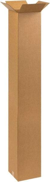 Made in USA - 10" Wide x 10" Long x 60" High Rectangle Corrugated Shipping Box - 1 Wall, Kraft (Color), 65 Lb Capacity - All Tool & Supply