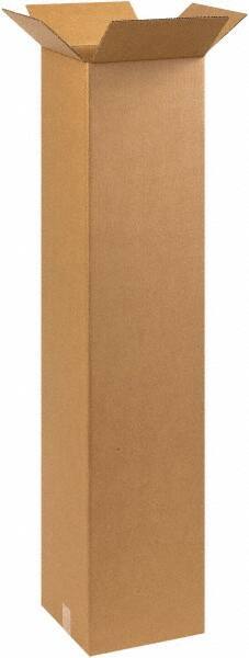 Made in USA - 10" Wide x 10" Long x 48" High Rectangle Corrugated Shipping Box - 1 Wall, Kraft (Color), 65 Lb Capacity - All Tool & Supply