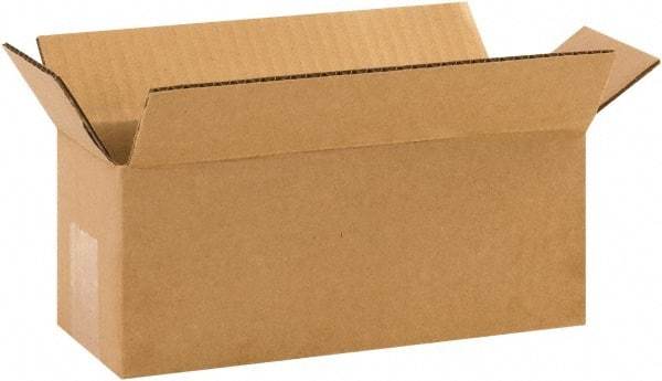 Made in USA - 4" Wide x 10" Long x 4" High Rectangle Corrugated Shipping Box - 1 Wall, Kraft (Color), 65 Lb Capacity - All Tool & Supply