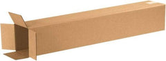 Made in USA - 6" Wide x 6" Long x 32" High Rectangle Corrugated Shipping Box - 1 Wall, Kraft (Color), 65 Lb Capacity - All Tool & Supply