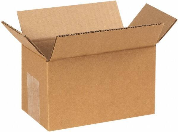 Made in USA - 4" Wide x 7" Long x 4" High Rectangle Corrugated Shipping Box - 1 Wall, Kraft (Color), 65 Lb Capacity - All Tool & Supply