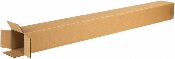 Made in USA - 4" Wide x 4" Long x 48" High Rectangle Corrugated Shipping Box - 1 Wall, Kraft (Color), 65 Lb Capacity - All Tool & Supply