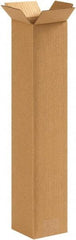 Made in USA - 4" Wide x 4" Long x 20" High Rectangle Corrugated Shipping Box - 1 Wall, Kraft (Color), 65 Lb Capacity - All Tool & Supply