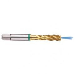 1/2-13 2B 3-Flute Cobalt Green Ring Semi-Bottoming 40 degree Spiral Flute Tap-TiN - All Tool & Supply