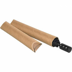 Made in USA - 2-1/2" Diam x 15" Long Round Crimped End Mailing Tubes - 1 Wall, Kraft (Color) - All Tool & Supply