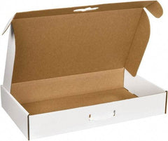 Made in USA - 14" Wide x 24" Long x 4" High Rectangle Corrugated Shipping Box - 1 Wall, White - All Tool & Supply