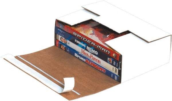 Made in USA - 5-7/16" Wide x 7-11/16" Long x 2-7/16" High Rectangle Multi-Media Mailers - 1 Wall, White - All Tool & Supply