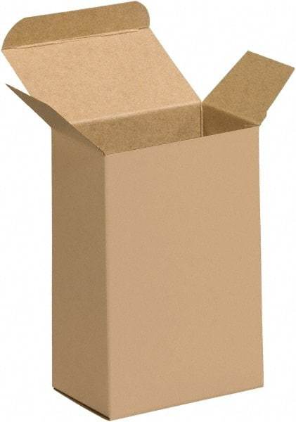 Made in USA - 2-1/2" Wide x 3-1/2" Long x 5-1/2" High Rectangle Chipboard Box - 1 Wall, Kraft (Color) - All Tool & Supply