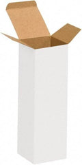 Made in USA - 2" Wide x 2" Long x 7" High Rectangle Chipboard Box - 1 Wall, White - All Tool & Supply