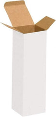 Made in USA - 2-1/2" Wide x 2-1/2" Long x 8" High Rectangle Chipboard Box - 1 Wall, White - All Tool & Supply