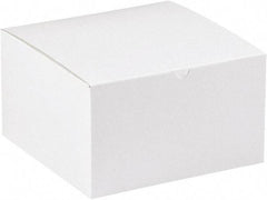 Made in USA - 9" Wide x 9" Long x 5-1/2" High Rectangle Chipboard Box - 1 Wall, White - All Tool & Supply