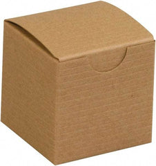 Made in USA - 2" Wide x 2" Long x 2" High Square Chipboard Box - 1 Wall, Kraft (Color) - All Tool & Supply