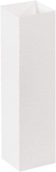 Made in USA - 4" Wide x 4" Long x 15" High Rectangle Chipboard Box - 1 Wall, White - All Tool & Supply